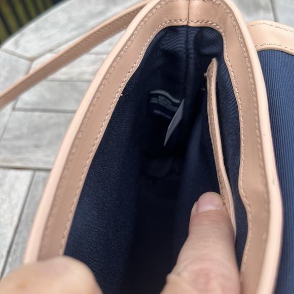 Cole Haan Crossbody Leather Purse Pink Small Structured Front Flap Gold Hardware - Picture 7 of 8